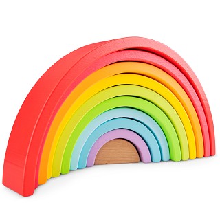 New Classic Toys - Wooden Rainbow Stacker - 10 pieces - FSC® 100%-certified wood